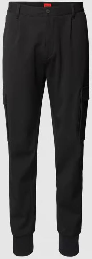 HUGO Tapered fit stoffen broek met bandplooien model 'GALVIN241'