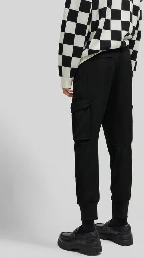 HUGO Tapered fit stoffen broek met bandplooien model 'GALVIN241' - Foto 3