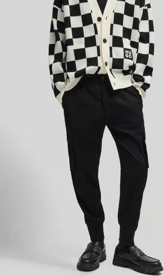 HUGO Tapered fit stoffen broek met bandplooien model 'GALVIN241' - Foto 2