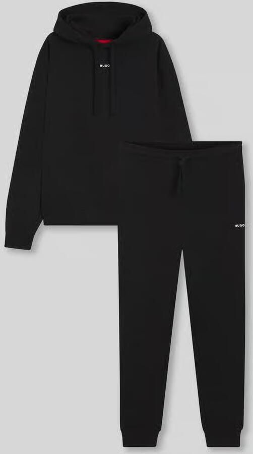 Hugo Boss Zwarte tracksuit met capuchon en relaxte pasvorm Zwart Heren