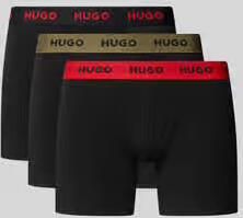HUGO Trunks met elastische label in band in set van 3 model 'BOXER BRIEF'