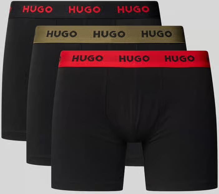 HUGO Trunks met elastische label in band in set van 3 model 'BOXER BRIEF' - Foto 3