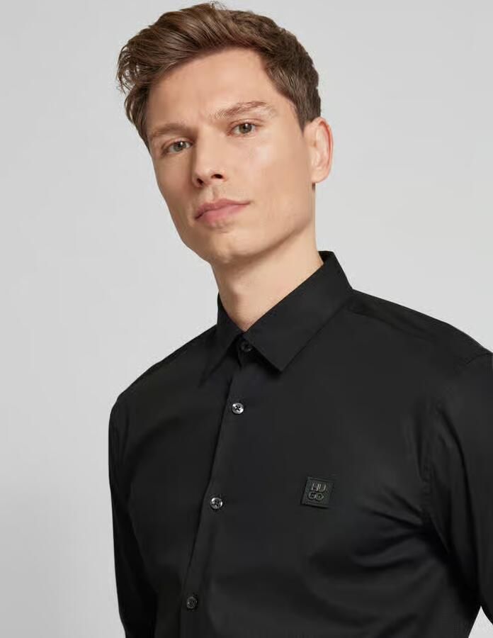 HUGO Slim fit vrijetijdsoverhemd van katoenmix model 'ERMO' - Foto 3