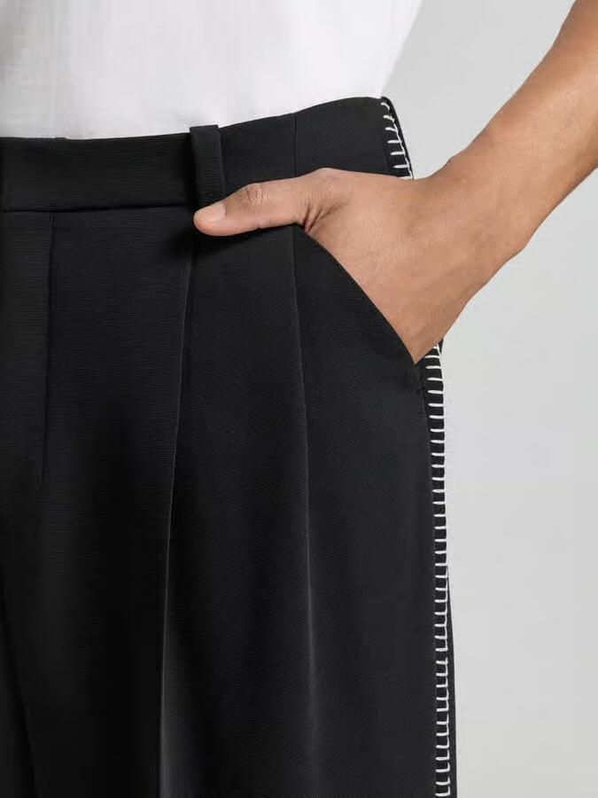 HUGO wide fit broek met bandplooien en met scheerwol model 'FEDIX'
