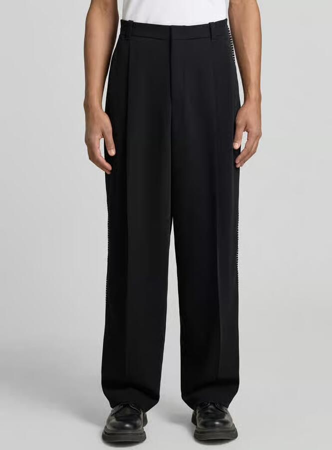 HUGO wide fit broek met bandplooien en met scheerwol model 'FEDIX' - Foto 3