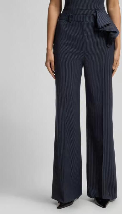 HUGO wide leg broek met krijtstreepmotief - Foto 3