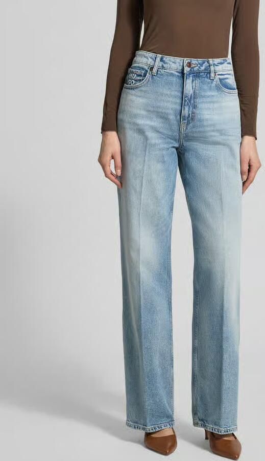 HUGO Wide leg jeans van katoenmix model '937_14' - Foto 3