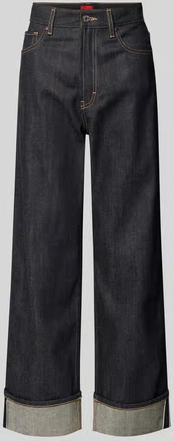 HUGO Wide leg jeans van katoenmix model 'GEABENA'