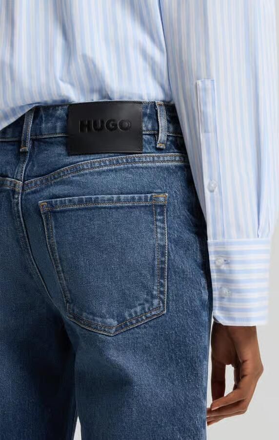 HUGO Wide leg jeans van katoenmix model 'GORINNE'