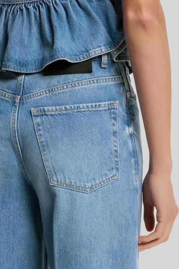 HUGO Wide leg jeans van puur katoen met persplooien