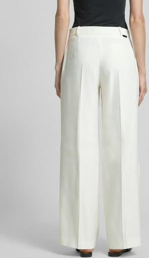 HUGO Wide leg linnen broek met steekzakken model 'Halati' - Foto 4