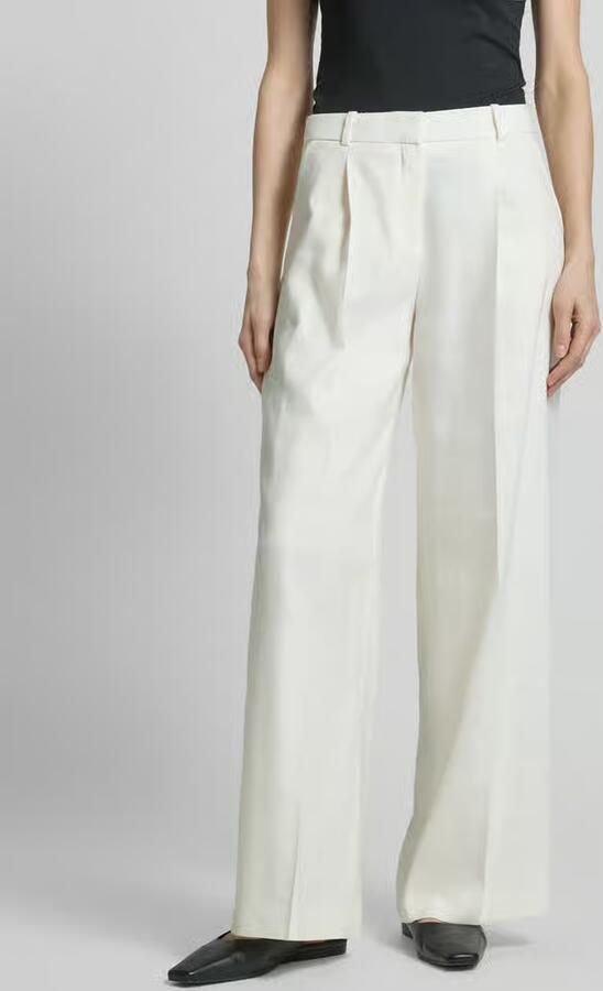 HUGO Wide leg linnen broek met steekzakken model 'Halati' - Foto 3