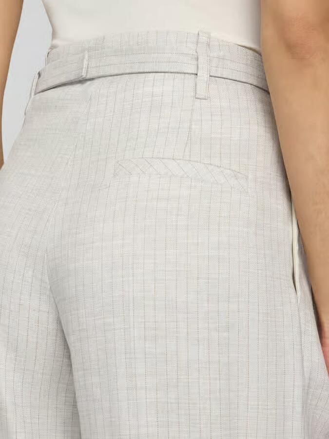 HUGO Wijde broek van linnenmix met gesp
