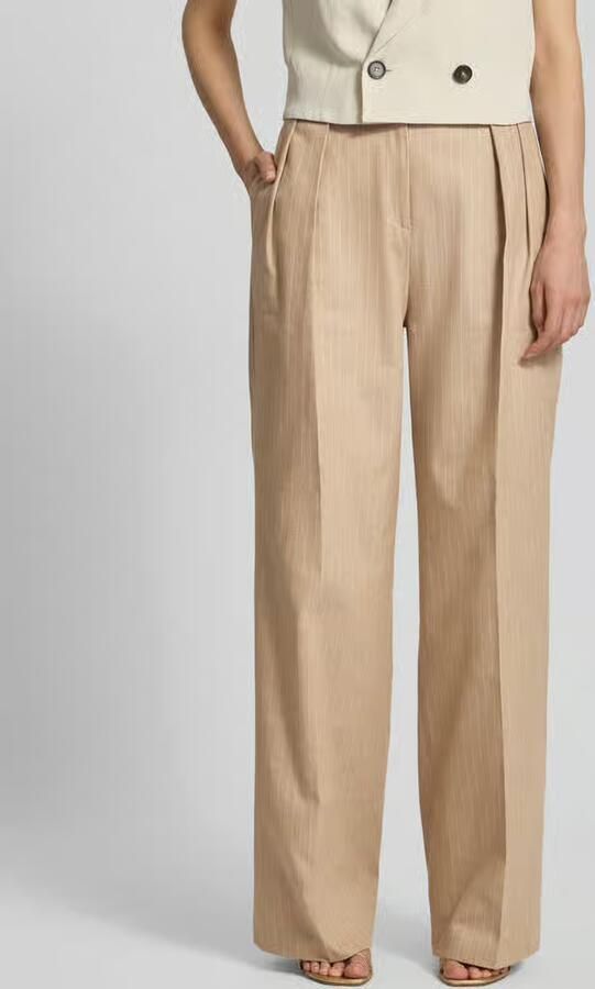 HUGO wijdte broek katoenmix met linnen aandeel model 'HENESA' - Foto 3