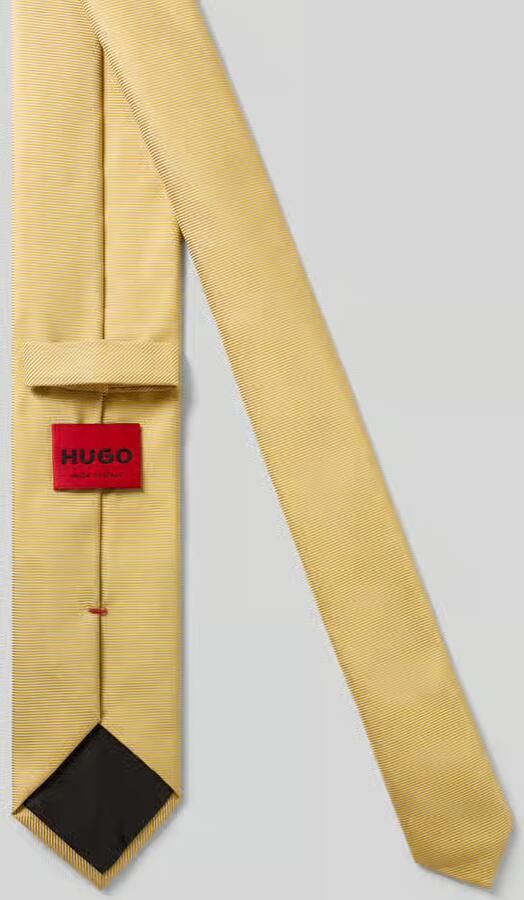 HUGO Zijdemix stropdas met jacquard geweven structuur