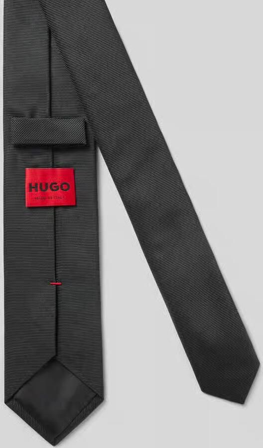HUGO Zijdemix stropdas met jacquard geweven structuur