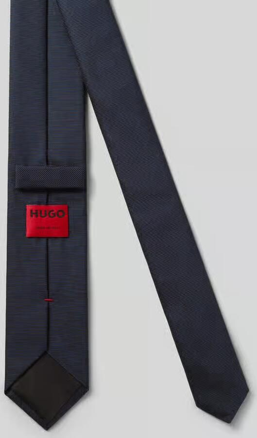 HUGO Zijdemix stropdas met jacquard geweven structuur