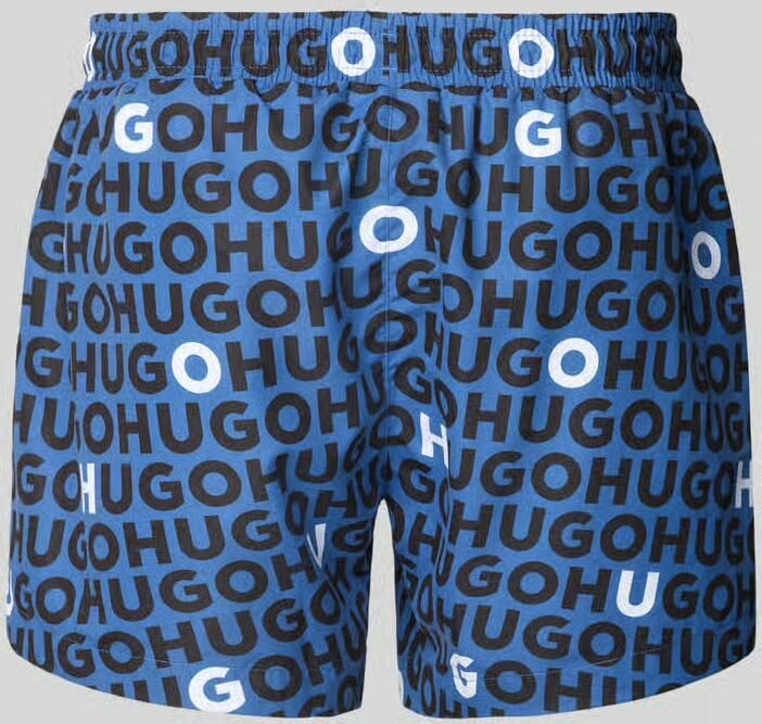 HUGO underwear Zwembroek Tortuga met allover logo-tekst