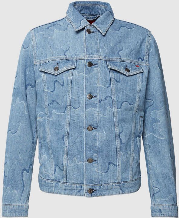 HUGO Jeansjack met all-over motief model ' 078'