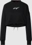 HUGO Kort sweatshirt met labelprint model 'Delive' - Thumbnail 1