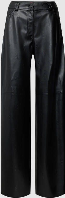 HUGO Leren broek met labeldetails model 'HUGARA'