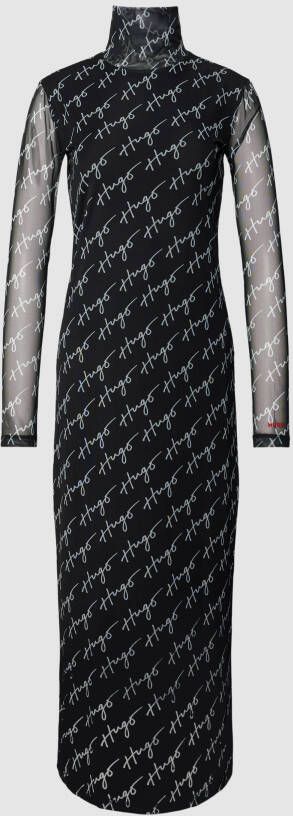 HUGO Midi-jurk met opstaande kraag model 'Neshy'