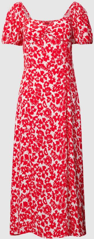 HUGO Midi-jurk van viscose met all-over motief model 'KULANNA'