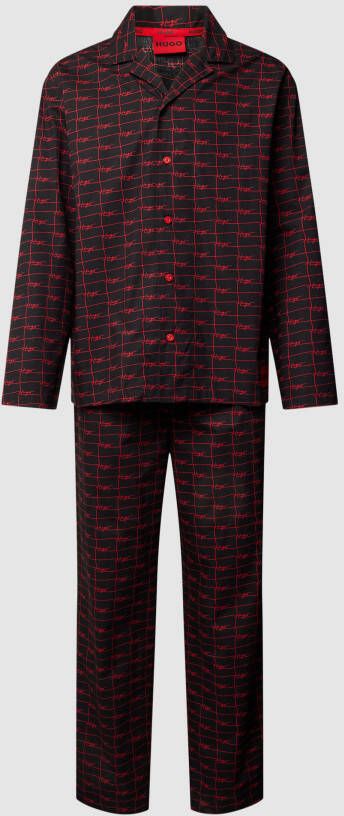HUGO Pyjama met all-over labeldetails model 'Hero'
