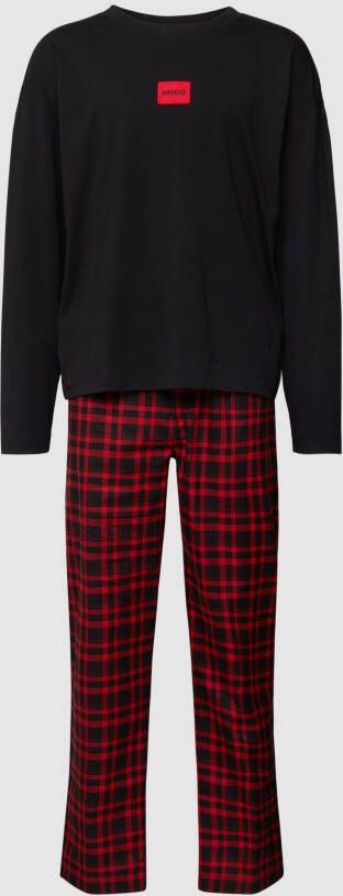 HUGO Pyjama met ruitmotief model 'Tartan'