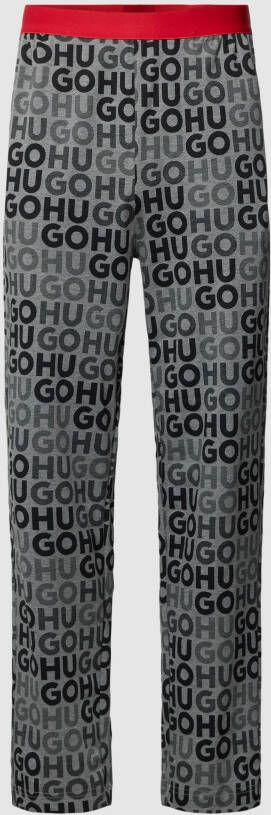 HUGO Pyjamabroek met labeldetails model 'Monogram'