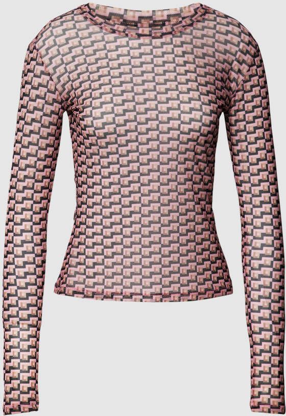 HUGO Shirt met lange mouwen en all-over motief model 'Diralina'