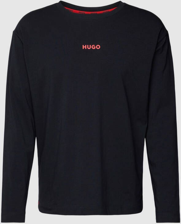 HUGO Shirt met lange mouwen en logoprint model 'Linked'