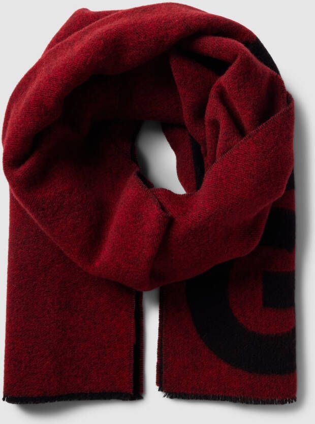 Hugo Boss Logo Sjaal van Warme Wolmix Red