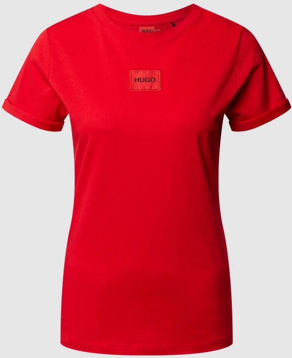 HUGO Slim fit T-shirt van biologisch katoen
