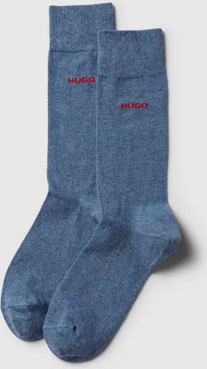 HUGO Sokken met labeldetail in een set van 2 paar