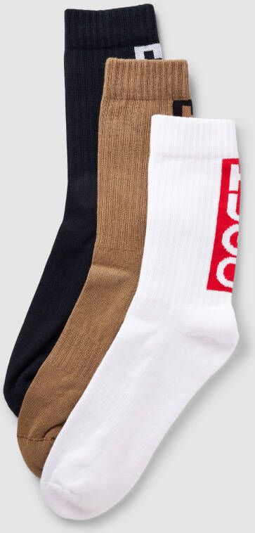HUGO Sokken met labelprint in een set van 3 paar model 'SINCE93'