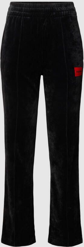 HUGO Sweatpants met labelpatch model 'VELVET_PANTS'