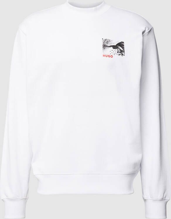 HUGO Sweatshirt met labelprint model 'Dauvages'
