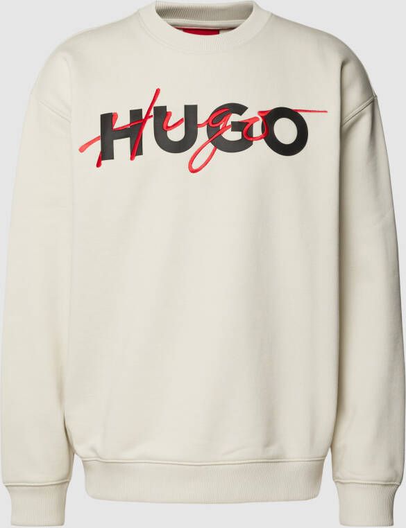 Hugo Boss Beige Sweatshirt met Lange Mouwen en Print Beige Heren