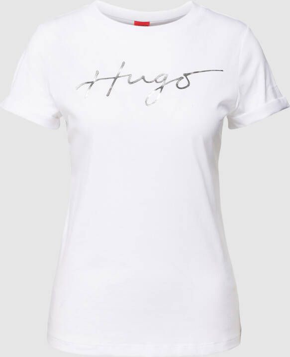 HUGO T-shirt met labelprint