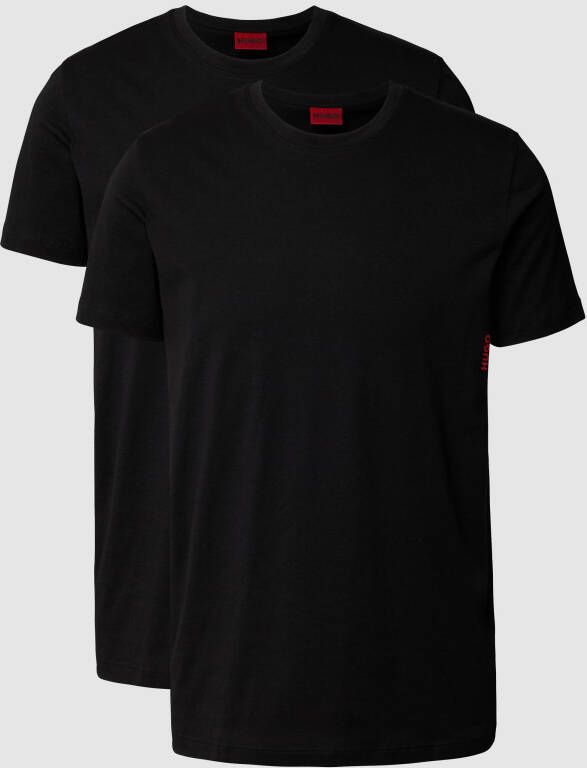 HUGO T-shirt met labelprint in een set van 2 stuks