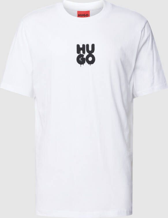HUGO T-shirt met labelprint model 'Decali'