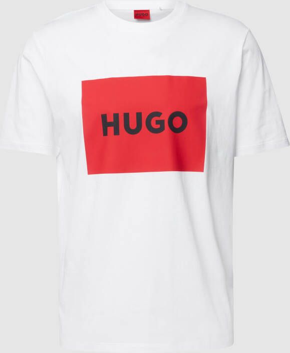 HUGO T-shirt met labelprint model 'Dulive'