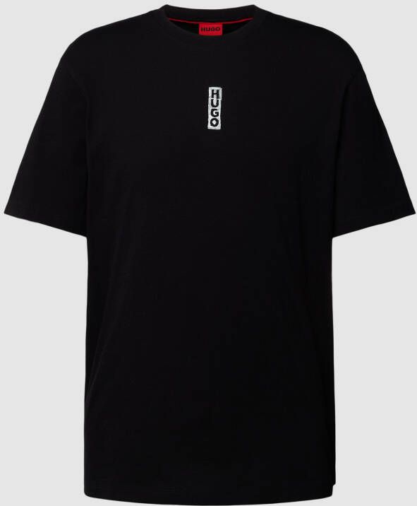 HUGO T-shirt met labelstitching model 'Danden'