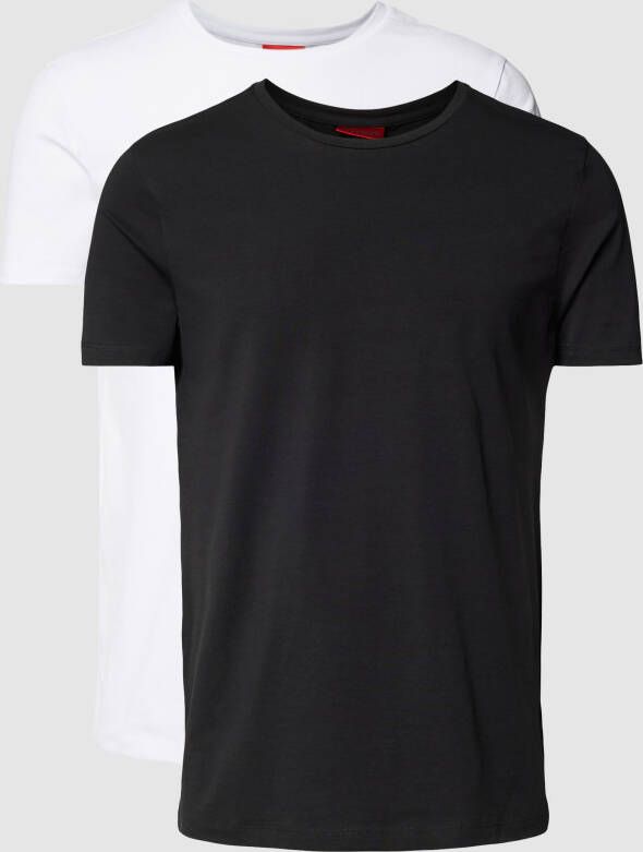 HUGO T-shirt met logoprint in een set van 2 stuks model ' -Round'