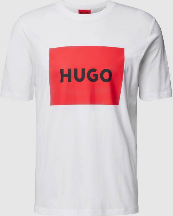 HUGO T-shirt met labelprint model 'Dulive'