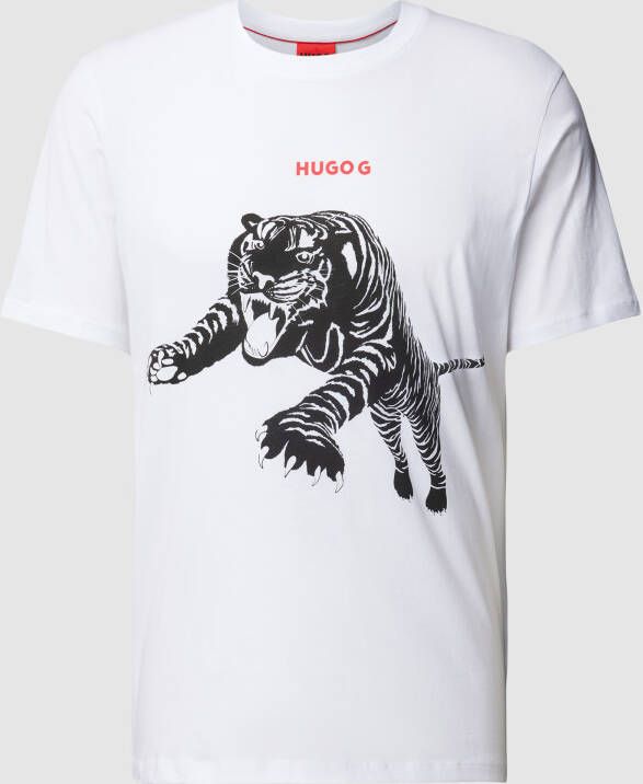 HUGO T-shirt met motiefprint model 'Darpione'
