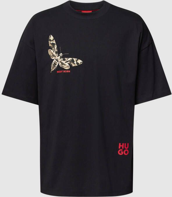 HUGO T-shirt met motiefprint model 'Dartborn'
