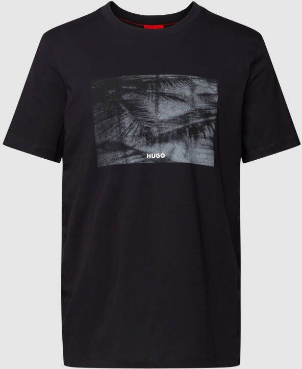 HUGO T-shirt met motiefprint model 'Dedellin'