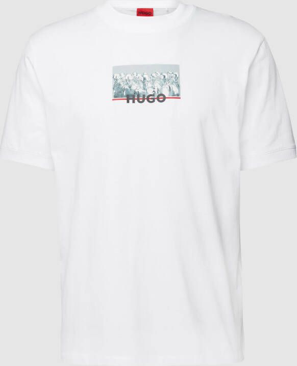 HUGO T-shirt met motiefprint model 'Dilliam'